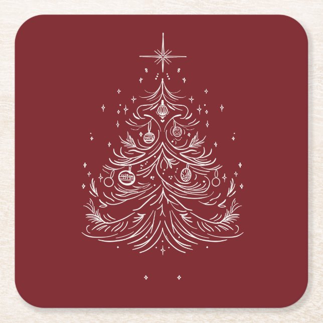 Östtimor Träd Underlägg | Festive Drink Coasters Papper Kvadrat (Framsidan)