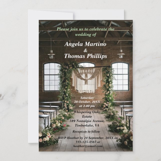 Östtimor Vintage bröllop Inbjudningar (Framsida)