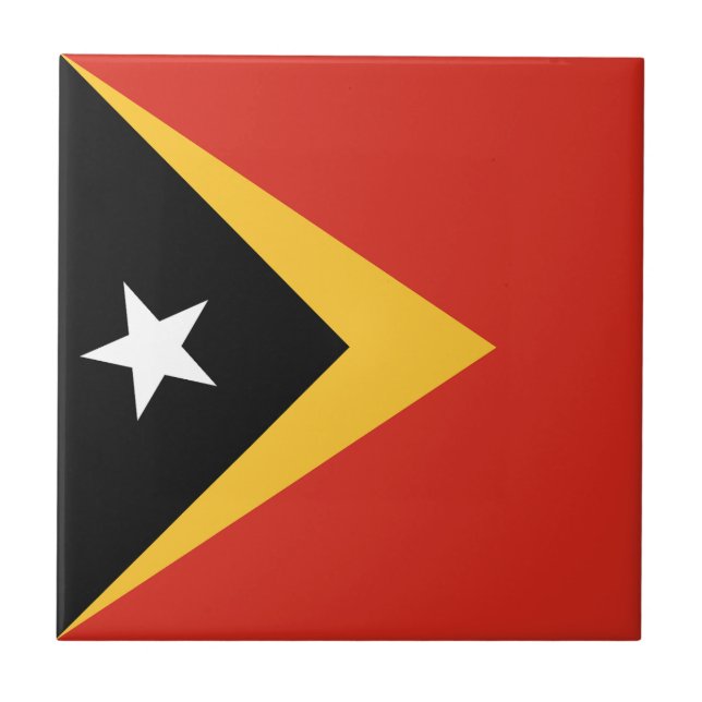 Östtimors flagga kakelplatta (Framsidan)