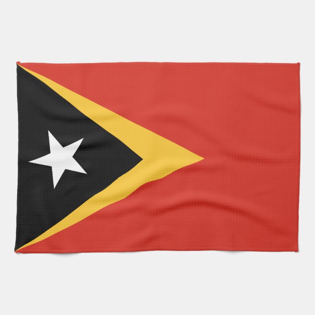 Östtimors flagga kökshandduk (Horisontell)
