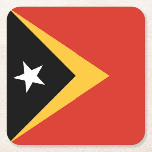 Östtimors flagga underlägg papper kvadrat
