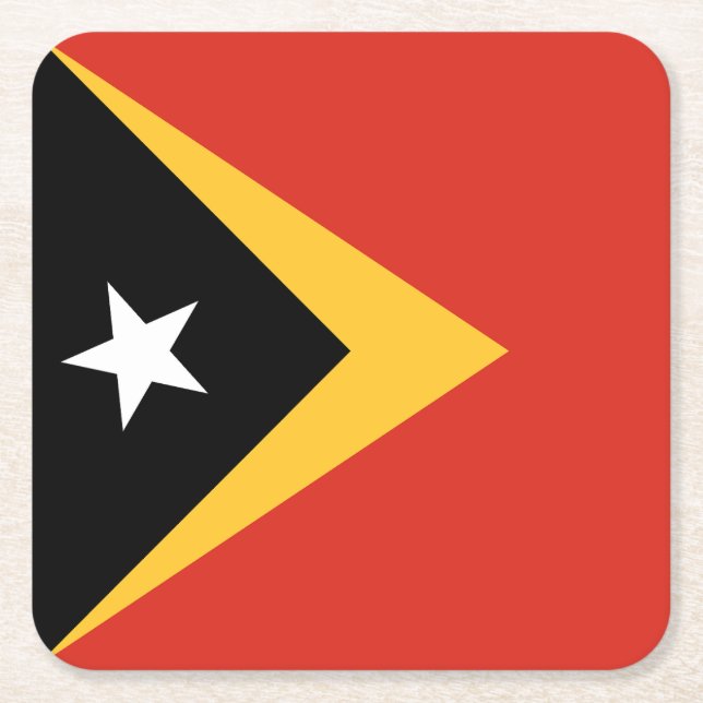 Östtimors flagga underlägg papper kvadrat (Framsidan)