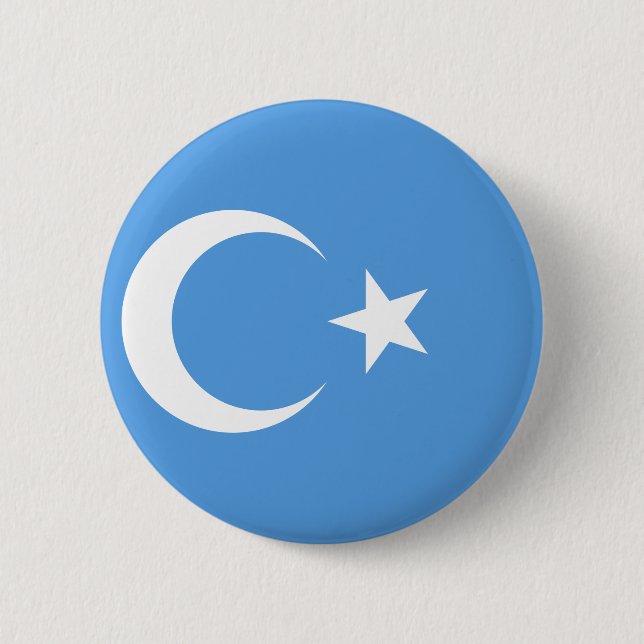 Östturkestanska uiguriska flaggan knapp (Framsida)