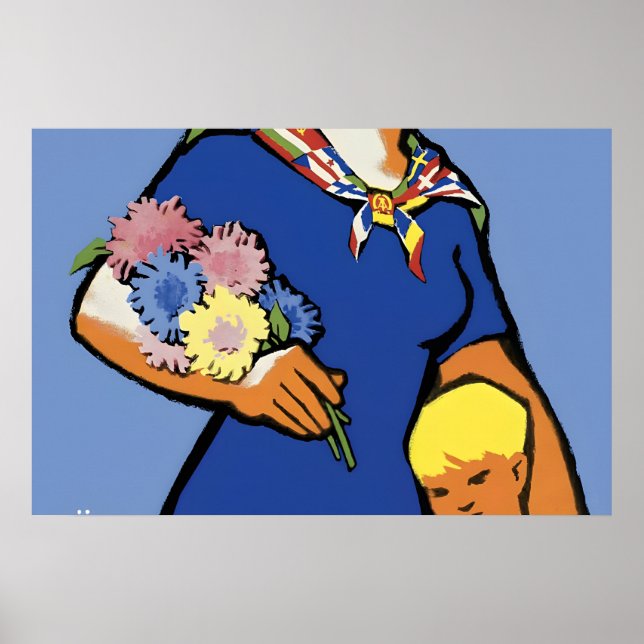 Östtysk DDR-propagandaposters för socialism Poster (Framsidan)
