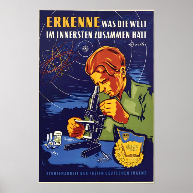 Östtysk poster FDJ Kursarbete för den fria (Framsidan)