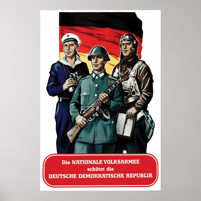 Östtysk propagandaaffisch NVA Det nationella Poster (Framsidan)
