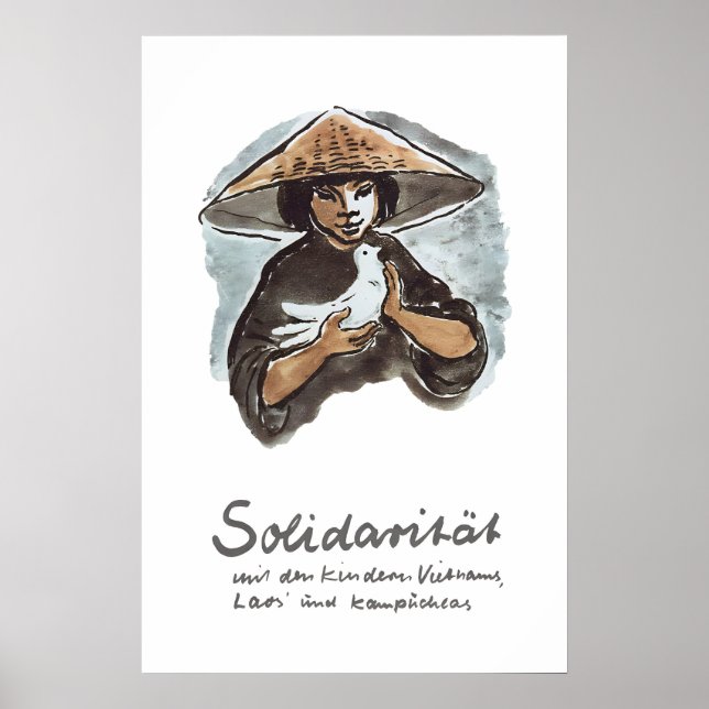Östtyska propagandaffisch Solidaritet med Poster (Framsidan)
