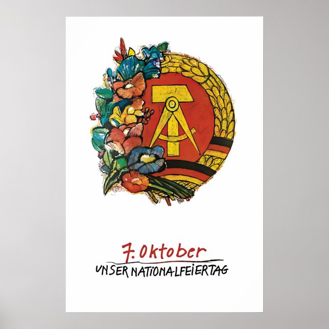 Östtyska propagandaffischer Östtyskland nationalda Poster (Framsidan)