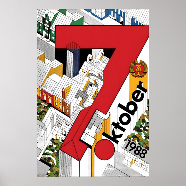 Östtyska propagandaffischer Östtyskland nationell Poster (Framsidan)