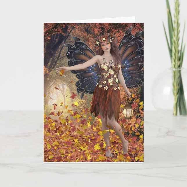 ÖSTUMN FANTASY DAM FAIRY GREETING CARD BLANK KORT (Framsida)