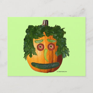 Ostyckat vykort för Pumpkin Ansikte