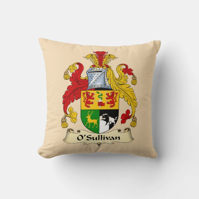O'Sullivan Family Coat of Arms Throw Pillow Kudde (Framsida)