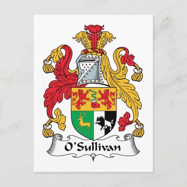 O'Sullivan Family Crest Vykort (Framsida)