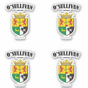 O'Sullivan Vapensköld Irish Translation & Meaning Klistermärken