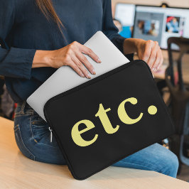osv. Dold typografi med trendig och svartvitt och  Laptop Fodral