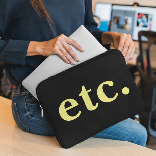 osv. Dold typografi med trendig och svartvitt och Laptop Fodral