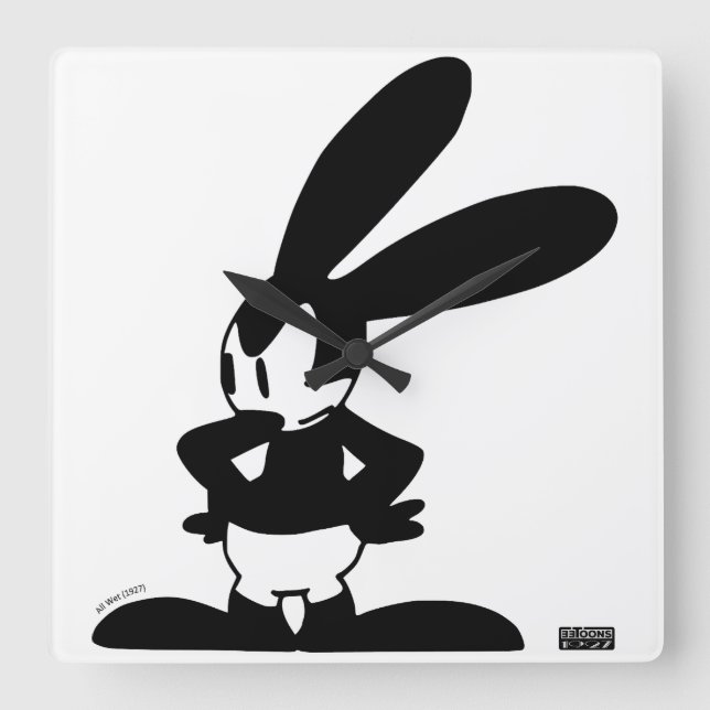 Oswald - Angry (All Wet, 1927) Fyrkantig Klocka (Framsida)