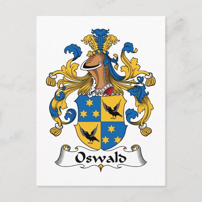 Oswald Family Crest Vykort (Framsida)