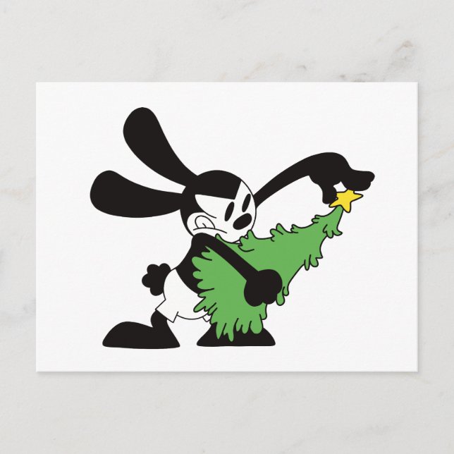 Oswald the Lucky Rabbit Julgran Helg Vykort (Framsida)