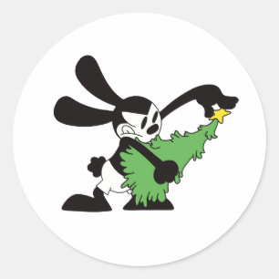 Oswald the Lucky Rabbit Julgran Runt Klistermärke