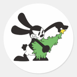 Oswald The Lucky Rabbit Julgran Runt Klistermärke