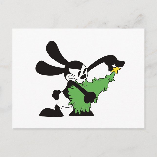 Oswald The Lucky Rabbit Julgran Vykort (Framsida)