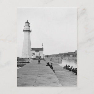 Oswego Harbour Väster Pierhead Lighthouse Vykort