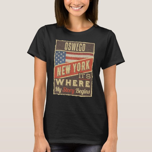 Oswego New York T Shirt (Framsida)