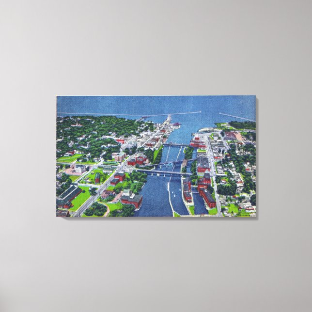 Oswego River, Locks, Harbor Entrance Canvastryck (Framsida)