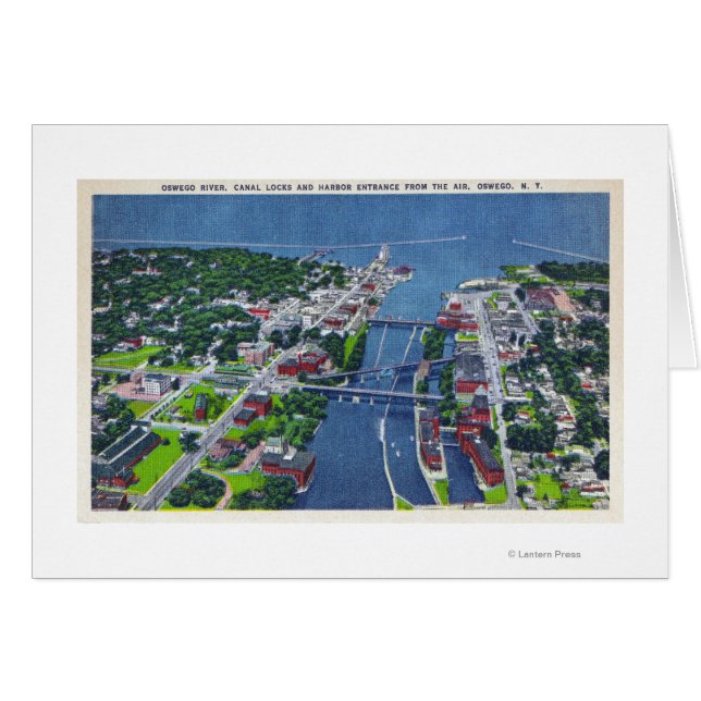 Oswego River, Locks, Harbor Entrance Hälsningskort (Framsidan Horizontal)