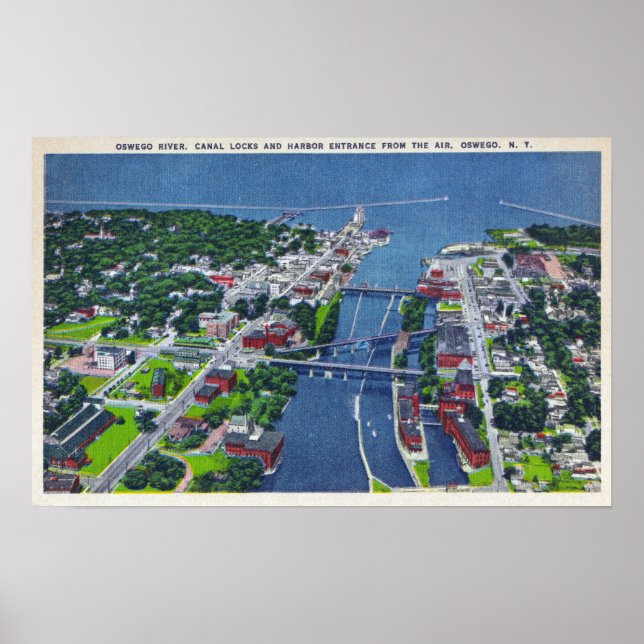 Oswego River, Locks, Harbor Entrance Poster (Framsidan)