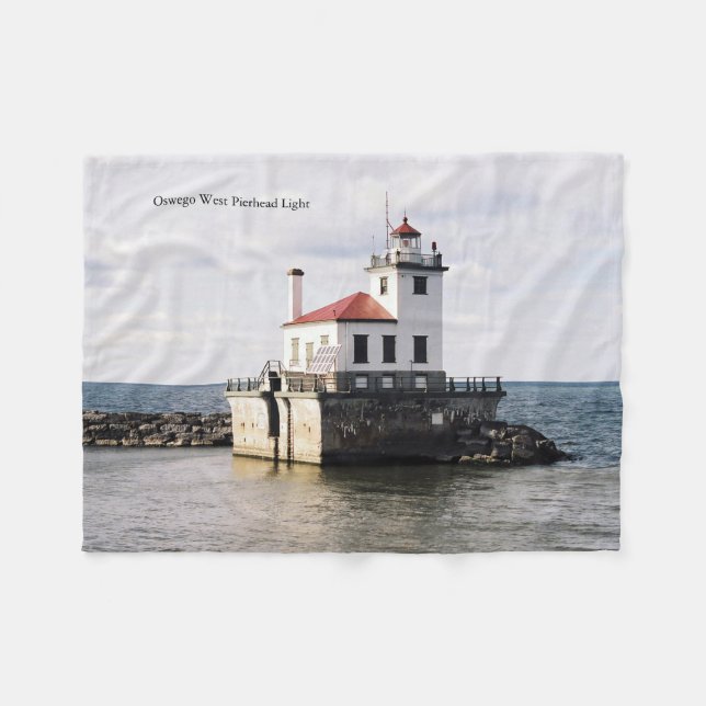 Oswego Väster Pierhead Light fleece filet (Framsidan (Horisontell))