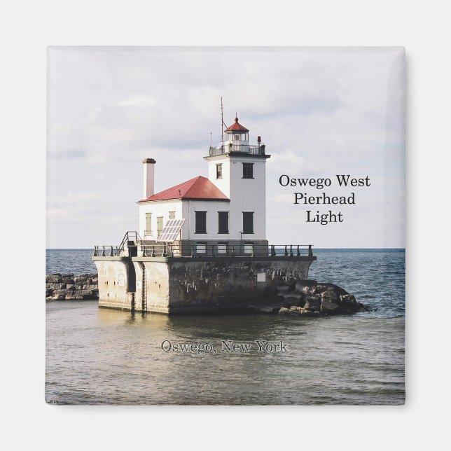 Oswego Väster Pierhead Light magnet (Framsidan)