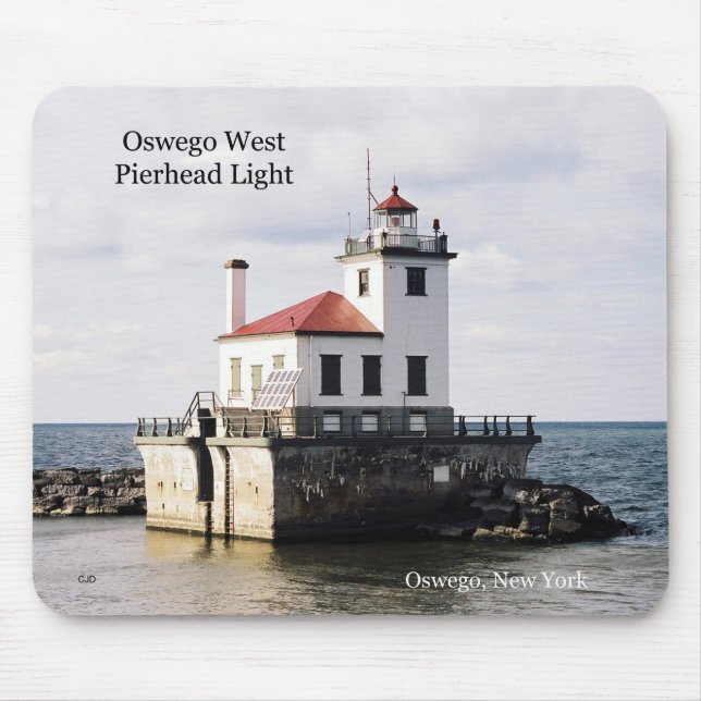 Oswego Väster Pierhead Light mousepad Musmatta (Framsidan)