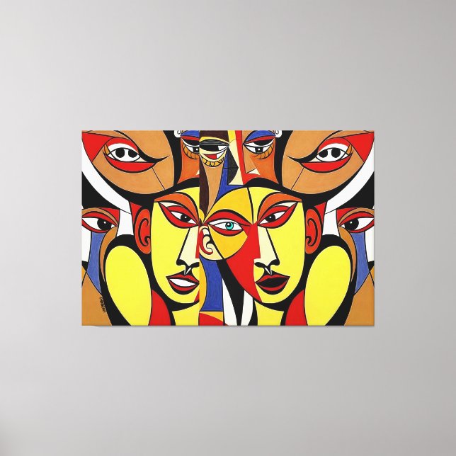 Osympatier, konst av kubism canvastryck (Framsida)