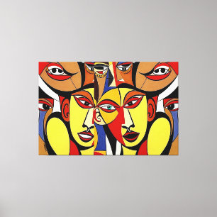 Osympatier, konst av kubism canvastryck