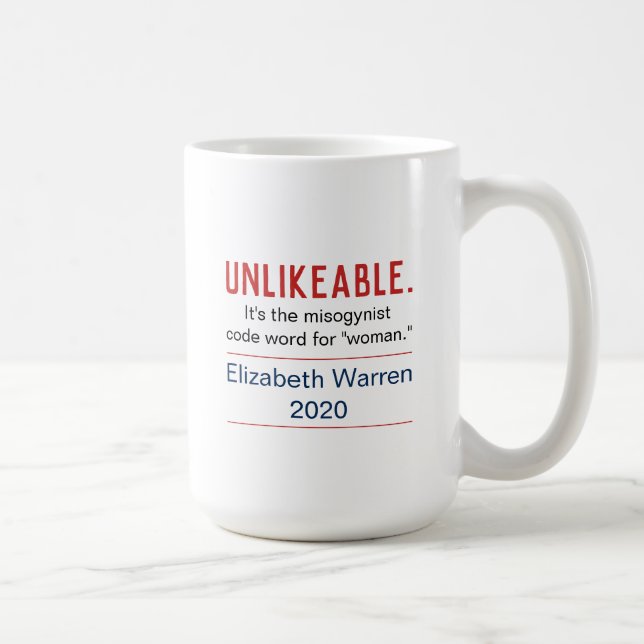 Osympatisk Woman Pro-Elizabeth Warren 2020 Kaffemugg (Höger)