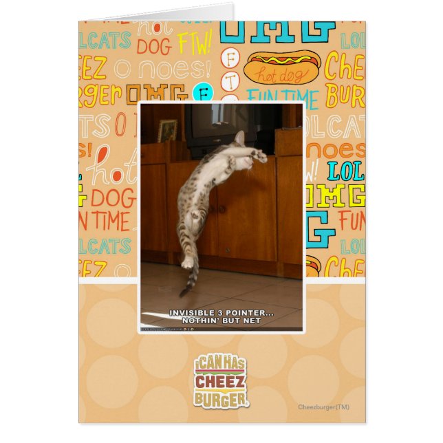 Osynlig 3-pekare hälsningskort (Framsidan)