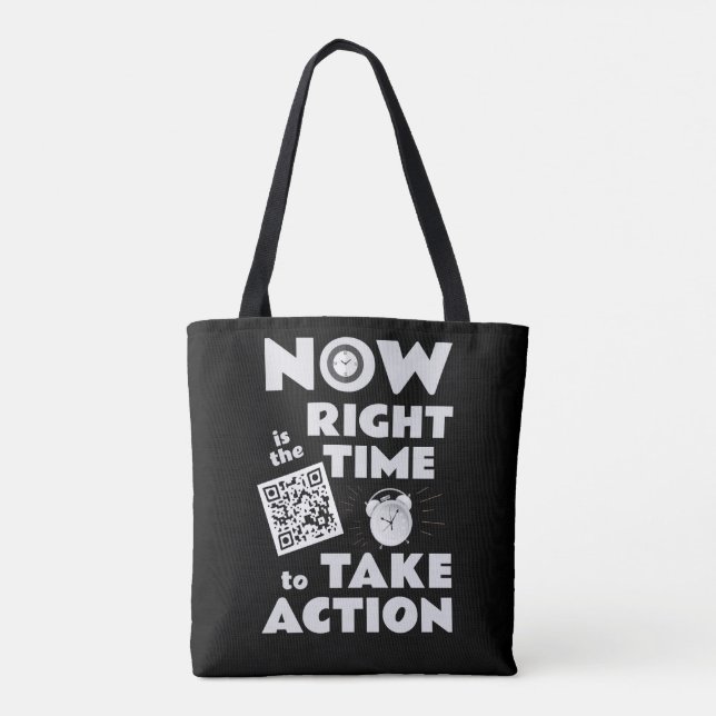 Osynlig GLOW-gruppBLACK & WHITE TOTE BAG Tygkasse (Baksida)