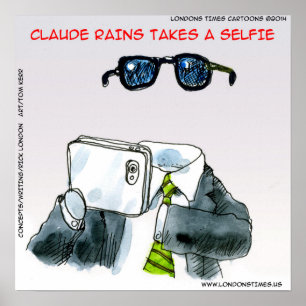 Osynlig man Selfie Funny Poster