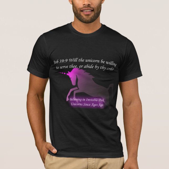 Osynlig rosa Unicorn för T-tröja Tee (Framsida)
