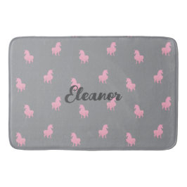 Osynlig Rosa Unicorn på Grått Badrumsmatta