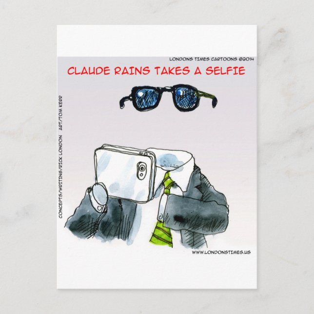 Osynlig Selfie Rolig Vykort (Framsida)