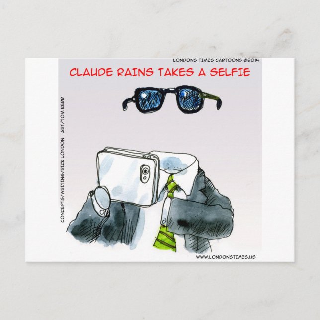 Osynlig självfie funny vykort (Framsida)