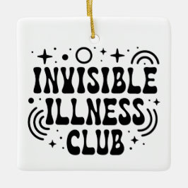 Osynlig sjukdom-klubb julgransprydnad keramik