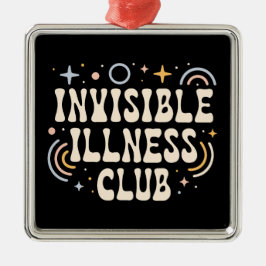 Osynlig sjukdom-klubb julgransprydnad metall