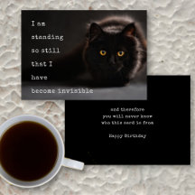 Osynlig svart katt Annonymt Birthday Önskemål