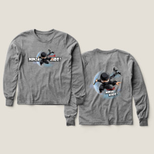 Osynliga Ninja Kidz Barn Tri-blend Långärmad T Shirt