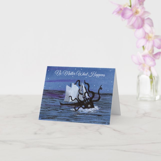 Osynligt Kraken Card Kort (Orkide)