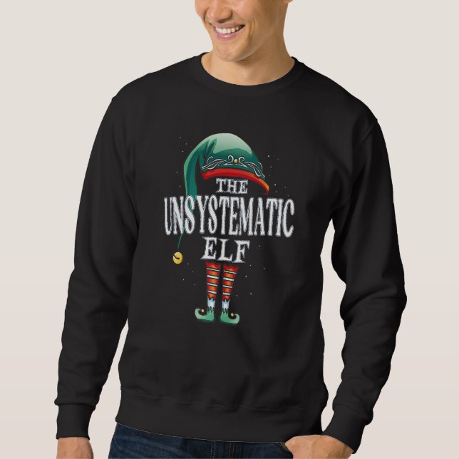 Osystematisk Tomte Julgrupp Xmas Pyjamasparty Lång Ärmad Tröja (Framsida)